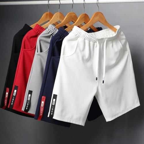 5pcs/lot White Shorts Men Japanese Style Running Sport Shorts for Men Casual Summer Elastic Waist Solid Shorts Printed Clothing