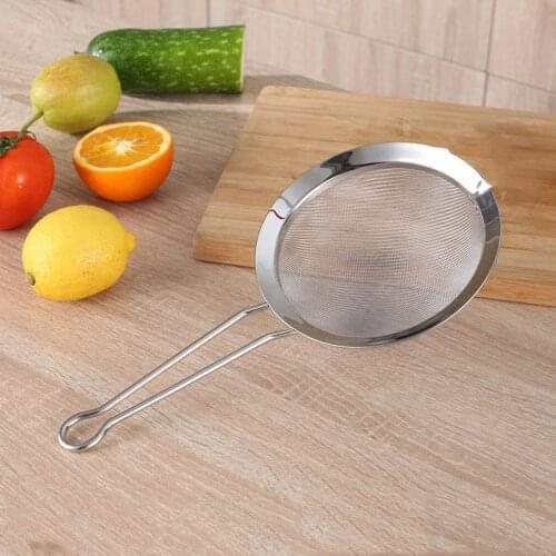 1pcs Stainless Steel Snack Fryer Strainer Tongs Colander Filter Oil Spoon Fine Mesh Sieve Vegetable Strainer 19.5*8cm