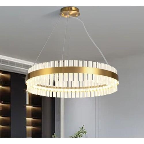 LED Modern Style Round Shape Living room Lights Crystal Chandeliers Creativity Stainless Steel Bedroom lights Restaurant lights