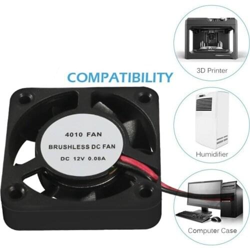 NODEMCU LUA 40x40x10mm 4010 Fans DC 12V 24V Fans for Heat Sink Cooler for 3D Printer Parts 4010 Cooling Fan Cooling Radiator