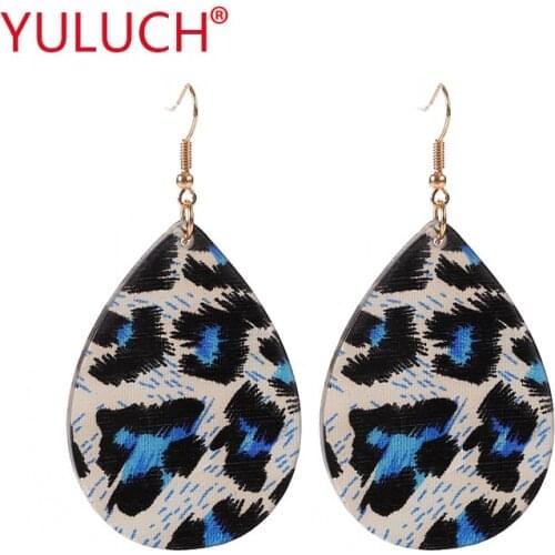 YULUCH Fashion Design Fashion Woman Jewelry Earrings Blue Leopard Shape Acrylic Drop Earrings Pendant Gift