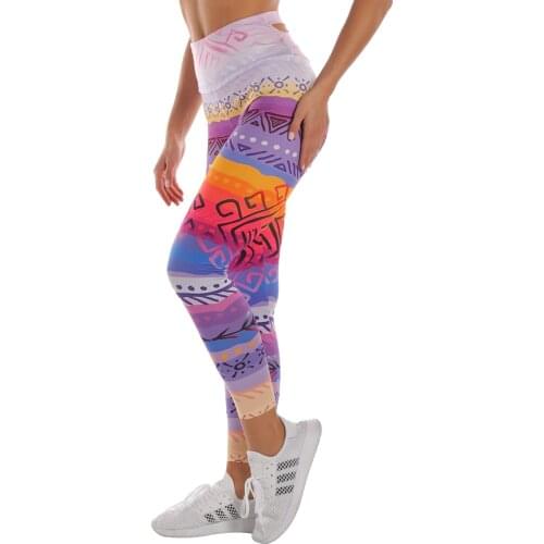 Zohra Hot Sale Bandage Woman Pants Workout Legging Colorfull Aztec Printing Fitness leggins High Waist Slim legins Gym Leggings