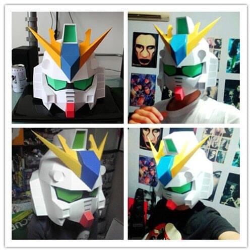 1:1 Scale RX 93-V Gundam Helmet Wearable Paper Model Cosplay DIY Handcraft Puzzles Handmade Toy DIY
