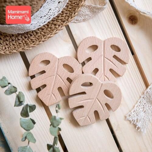 1/2PC Baby Wooden Teether Beech Leaf Shape Wooden Rodent Blank Tiny Rod DIY For Nursing Bracelets/Necklace ChildrenS Goods toys