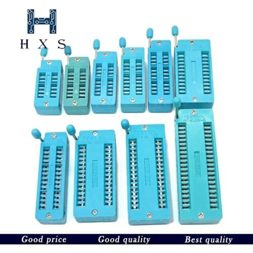 1pcs/lot 14 16 18 20 24 28 32 40 P Pin 2.54 MM Green DIP Universal ZIF IC Socket Test Solder Type IC lock seat zif socket