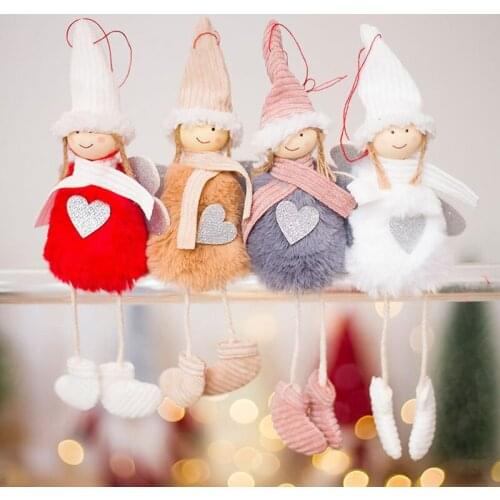 1PC Home Decor Xmas Tree Pendants Party Ornaments Christmas Angel Doll Hanging Creative Kids Gift