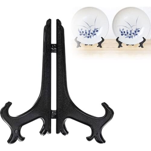 10Pcs Portable Plate Holder Picture Frames Photo Pedestal Holder Plastic Display Stand Bowl Dish Tray Racks Storage Organizer