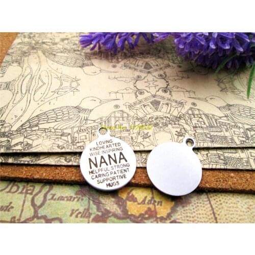 10pcs-stainless steel Charms "NANA" DIY Charms Pendants for necklace/bracelet/keychain DIY jewelry