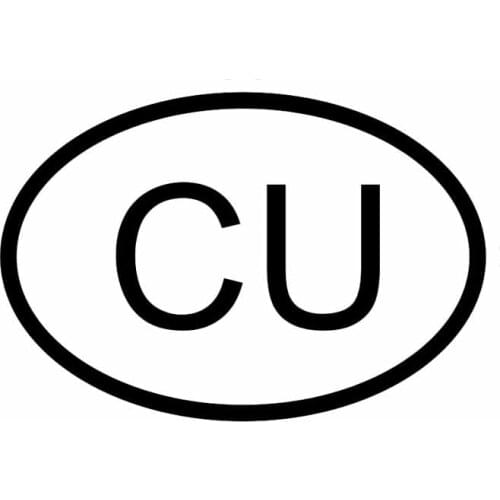 13.7CM*9.3CM CAR STICKER CU CUBA COUNTRY CODE OVAL VINYL DECAL Black Silver C10-01303