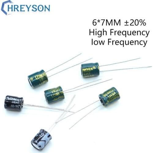 20Pcs 6*7 High Frequency Low ESR Aluminum Electrolytic Capacitor Kit 6.3V 10V 16V 35V 47UF 100UF 330UF Full Values Assorted Sets