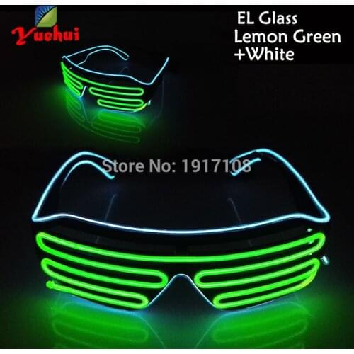 2021Fashion 17 Style Twin Color Sound active Party decor EL Shutter Glasses flickering LED Neon Glasses For Wedding Decoration