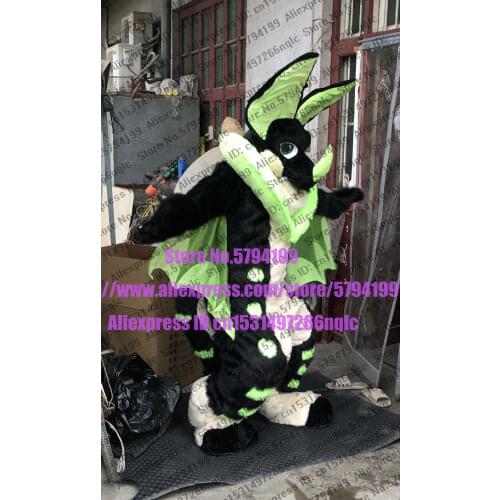 3-D Eyes Dragon Slim Digitigrade Bent Legs DINOSAUR Black Bat Wing Furry Fursuit Suit Costume Animal Party Costumes Gift