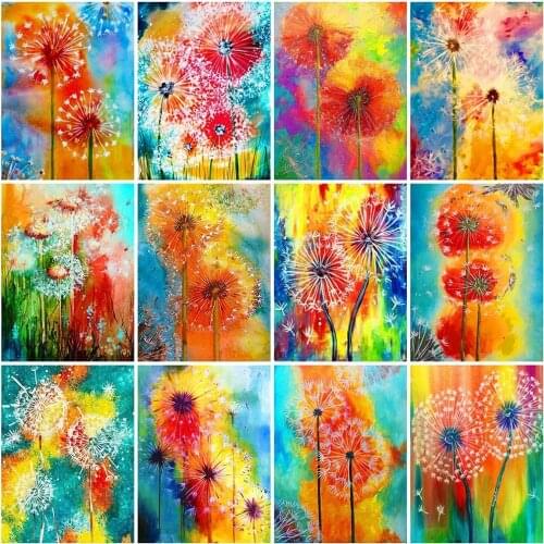 5D DIY Diamond Embroidery Dandelion Diamond Painting Flower Cross Stitch Mosaic Colourful New Arrival Home Decoration