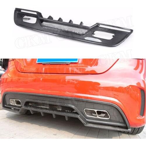 Carbon Fiber Rear Bumper Lip Spoiler Diffuser Cover For Mercedes Benz A Class W176 A250 A260 A45 Sport 2013-2015 R Style