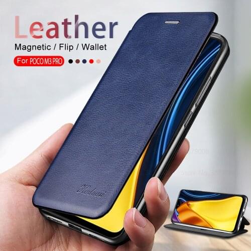 Poco m3 pro Case Leather Flip Magnetic Case For xiaomi poco m3 pro pocophone m 3 pro pocom3 wallet stand book phone cover coque