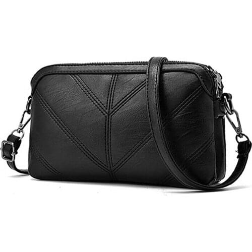 Ladies bag 2020 new line small square bag shoulder bag messenger bag female bag embroidered solid color double pouch lady bag