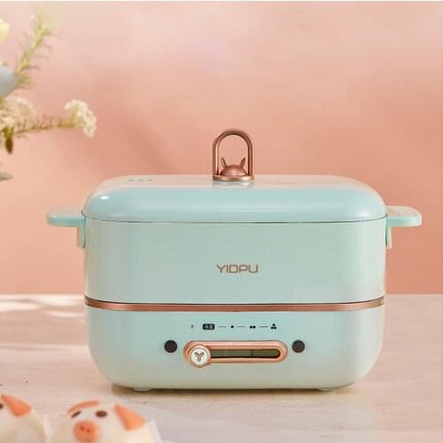 600W Electric Cooking Pot Portable Heating Lunch Box Multi-cooker Rice Cooker Split Type Hotpot Electric Skillet Fried Pan 0.8L