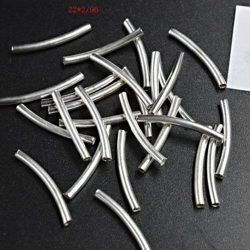 FLTMRH 45pcs 22*2mm Wholesale Smooth Curved Tube Connector Charm Beads for Jewelry Making Bracelets