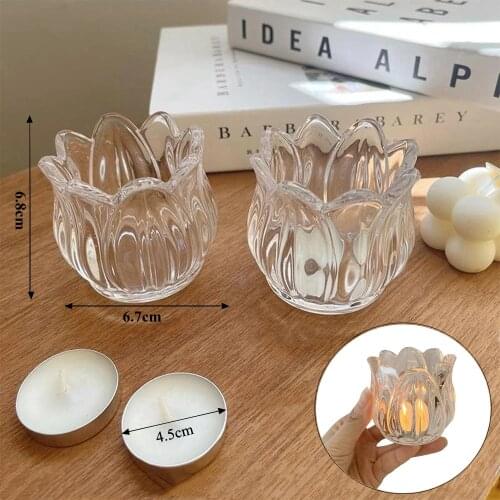 Foundtwo Decorative Glass Candlesticks