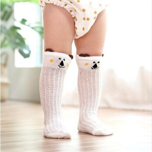 Summer Baby Socks Lovey Cartoon Newborn Girl Knee Socks Kids Breathable Mesh Knee High Socks Baby Thin Socks