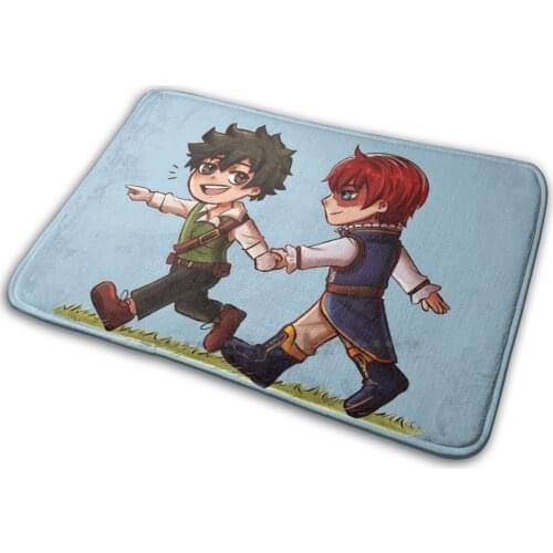 Tododeku Fantasy Au Mat Rug Carpet Anti-Slip Bedroom Entrance Door Mat Bnha Mha Boku No Hero Academia Todoroki Shouto Midoriza