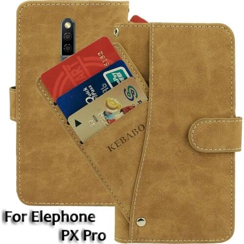 Leather Wallet Elephone PX Pro Case 6.53" Flip Fashion Luxury Front Card Slots Cases Cover Business Magnetic Phone Bags