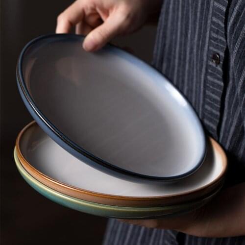 Creative Ceramic Steak Dish European Flat Plate Home Kitchen Round Plate