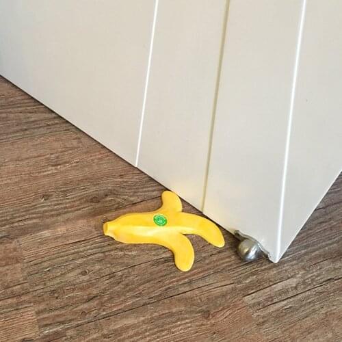 Creative Banana Shaped Door Stopper Cartoon Anti-slip Safety Doorstop Household Wall Protectors Door Stops Furniture Hardware