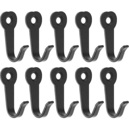 10Pcs/lot Key Hooks Hangers Black Wall Hooks Rustic Key Coat Bag Hat Hanger Rustic Clothes Hooks Wall Hanging Cloth Hanger