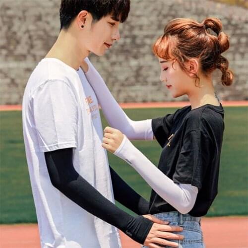 Ice Fabric Arm Sleeves Protection Cooling Warmer Arm Sleeve Summer Sport UV Protection Running Driving Reflective Sunscreen Band