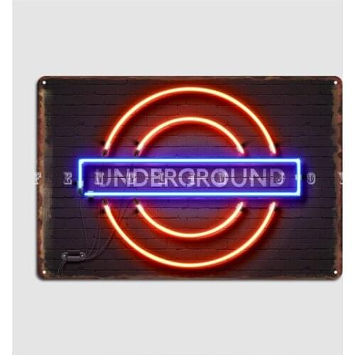 London Underground Neon Metal Sign Wall Plaque Pub Create Party Tin Sign Poster