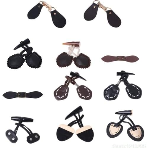 Fashion Ox Horn Leather Toggle Buttons Coat Jacket Sewing DIY Button Accessory W215