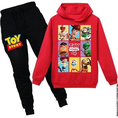 Fashion color clothes Toy Story 4 kids hoodie + pants sets girls Hoodies baby boys jogger set new years outfit