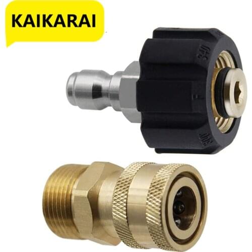 Pressure Washer Twist Connect M22 14mm X 3/8" Quick Disconnect Plug High Pressure Brass Fitting Quick Coupler Nipple, 5000 PSI