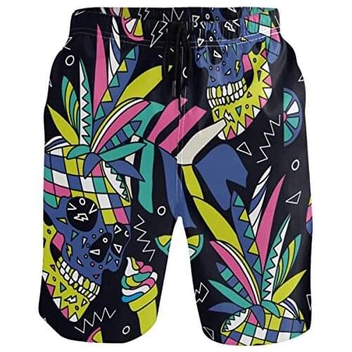Mens Beach Shorts Swim Trunks Quick Dry Casual Polyester Swim Shorts