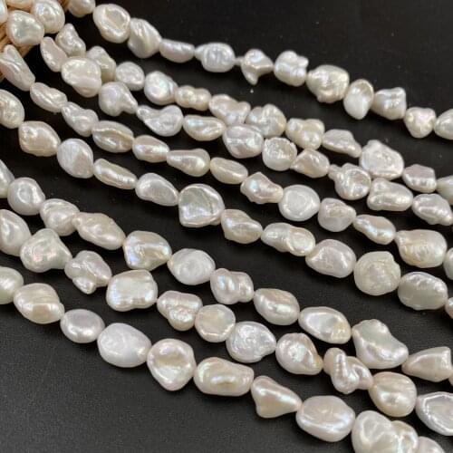 100% Natural Freshwater Pearl Bead Button Shape Loose Beads for Women Jewelry Making DIY Necklace Bracelet 9-10mm 14.5inch
