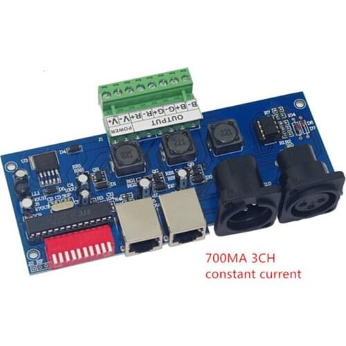 Wholesale 1 pcs constant current 700ma 3CH dmx Controller DMX512 decoder For 3528 5050 led strip modules DC12-24V
