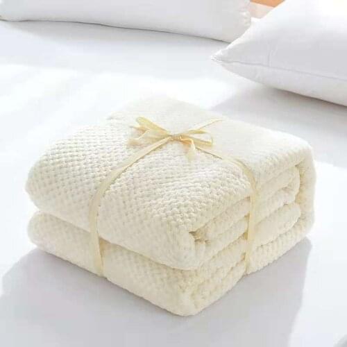 Wholesale Cream Brown Honeycomb Fleece Blanket throw Manta Sofa/Bed/Travel blankets Soft thick Plaids Bedspread 200*230cm