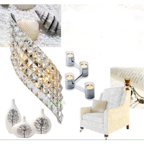 Modern crystal wall lamp European fashion guest room bedroom bed lamp wall lamp