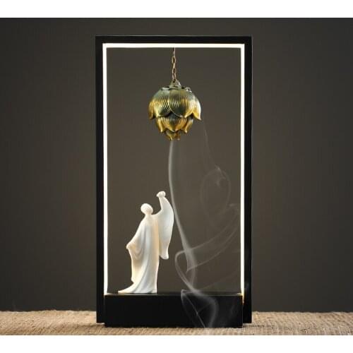 Creative Ceramic Backflow Incense Burner Ornaments Aroma Burner Flowing Smoke Waterfall Living Room Desktop Furnishings