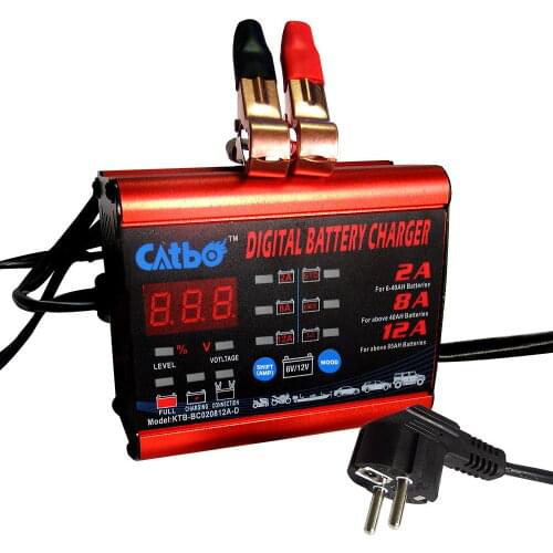 CATBO 2A 8A12A smart Battery Charger, GEL WET AGM Battery type & Charge current selectable, Car battery charger