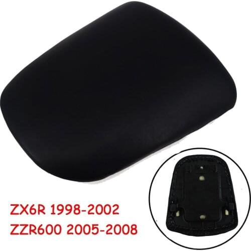 Motorcycle Rear Passenger Cushion Pillion Seat Pad Leather Seat Pillion For Kawasaki ZX6R ZX-6R 1998-2002 ZZR600 2005-2008