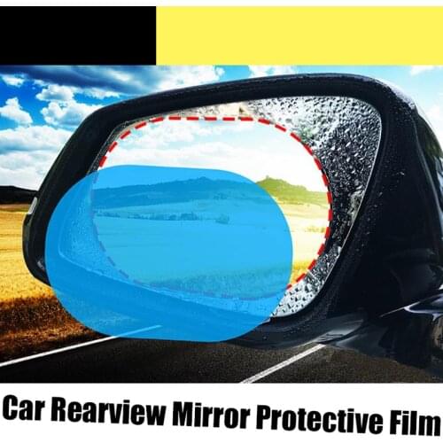 2/Pcs Car Rearview Mirror Protective Film Car Mirror Window Clear Film Anti Dazzle Waterproof Rainproof Anti Fog Car Sticker
