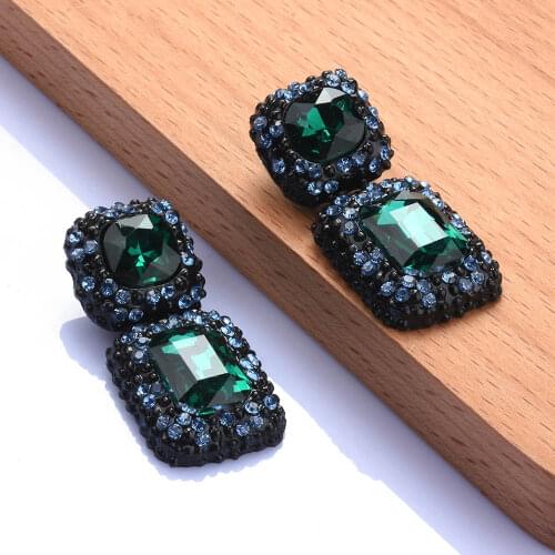 Romantic Green CZ Women Glass Drop Earring for Engagement Wedding Party Delicate Birthday Gift Female Statement Jewelry