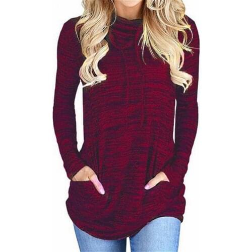 Pullover Long Sleeve Pile Collar Women Pockets Sweatshirts for Dating