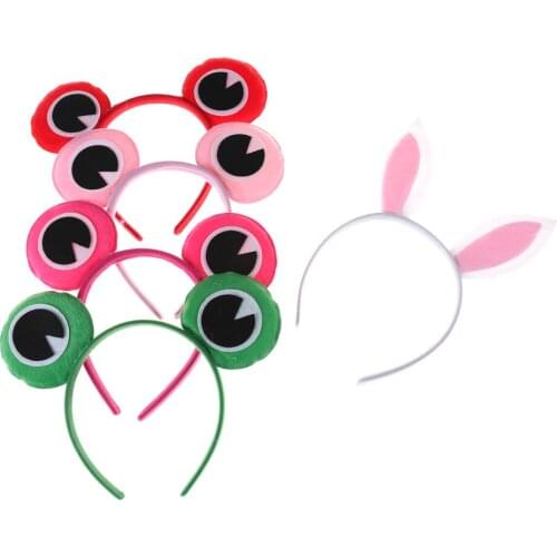 Animal Frog Rabbit Headband Hair Band Tie Tail Halloween Cosplay Birthday Party Favors Supplies