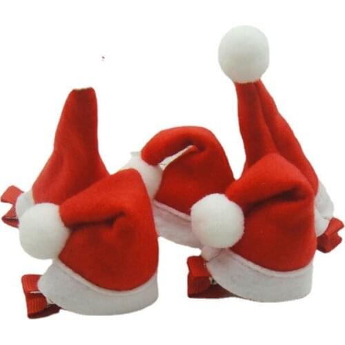 12 Pcs/Bag Metal FABRIC Red Creative Style Christmas Presents Decorations for Christmas Day Gift Tree Christmas Hat Design Clips
