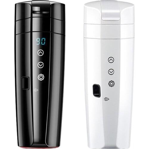 12V 24V 400ML Portable Electric Heating Cup Car Water Kettle ligent Press Sn Control Digital Display