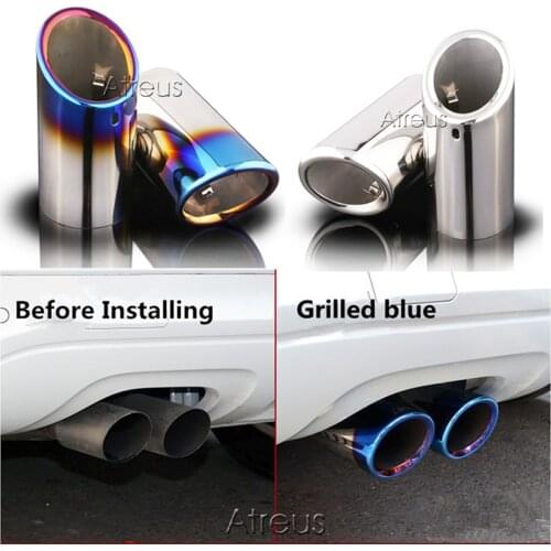 2pcs For BMW E92 E90 325 328i 3 Series 2006 2007 2008 2009 2010 Car Tail Exhaust Tip Pipes Cover Stainless Steel Accessories