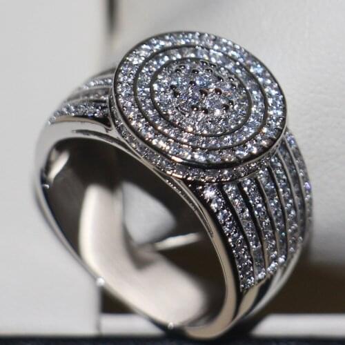 2016 New Women Fashion Jewelry 925 Sterling Silver AAA CZ Simulated stones Gem Wedding Band Ring for Christmas Gift Size 5-11